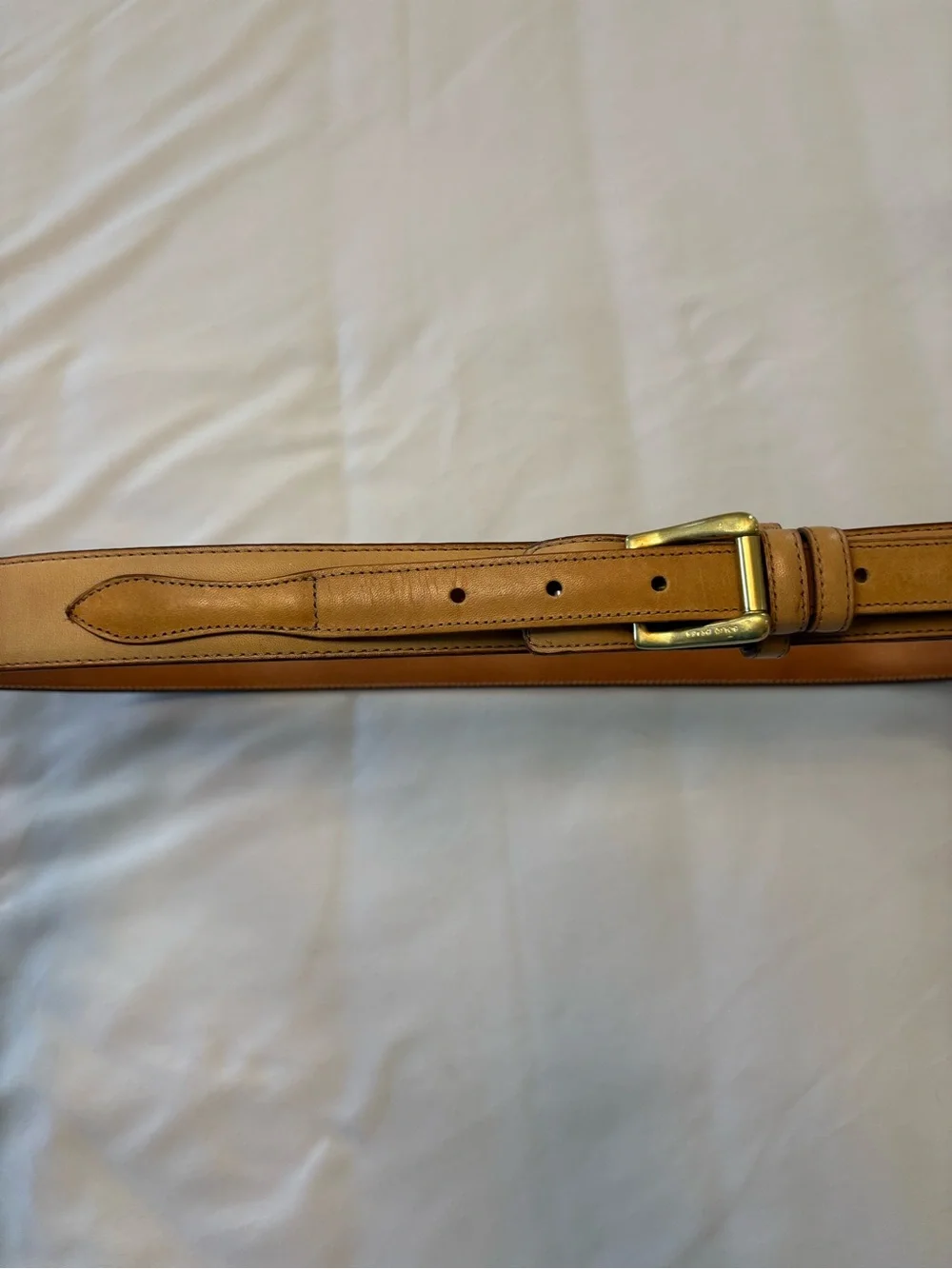 SAS Genuine Leather Belt in Tan with Dark Edge 40 Brass Buckle